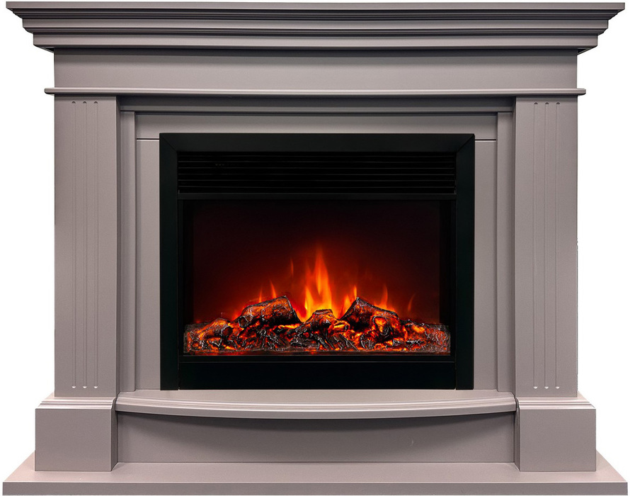 Электрокамин с широким очагом 2D Real-Flame ONTARIO 26/33 BG (BG-P618) с очагом Moonblaze lux Bl/Br
