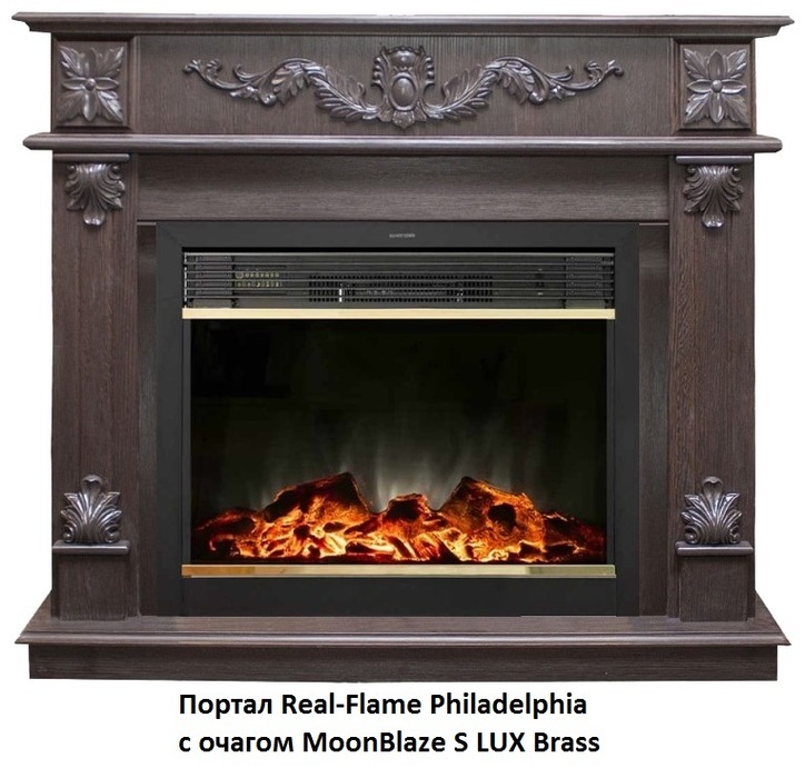 Деревянный портал для камина Real-Flame Philadelphia 26 DN, цвет венге - фото 6