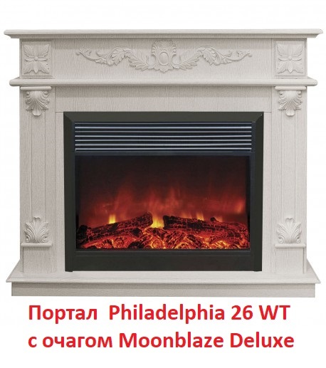 Деревянный портал для камина Real-Flame Philadelphia 26 WT, цвет выбеленный дуб - фото 3