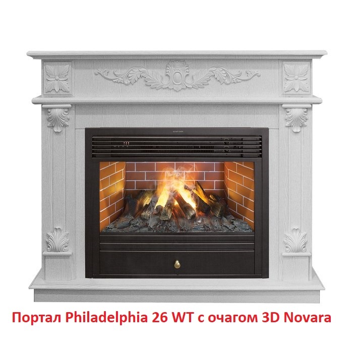 Деревянный портал для камина Real-Flame Philadelphia 26 WT, цвет выбеленный дуб - фото 5