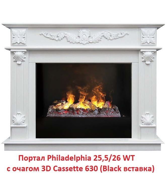 Деревянный портал для камина Real-Flame Philadelphia 26 WT, цвет выбеленный дуб - фото 8