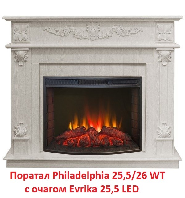 Деревянный портал для камина Real-Flame Philadelphia 26 WT, цвет выбеленный дуб - фото 9
