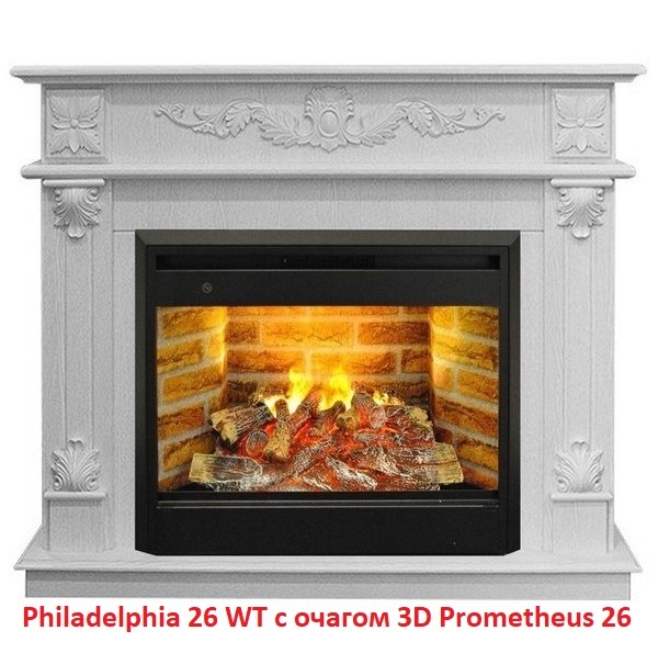 Деревянный портал для камина Real-Flame Philadelphia 26 WT, цвет выбеленный дуб - фото 10
