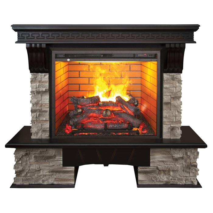 Оригинальный камин с 3D эффектом живого огня и звуком Real-Flame Rockland 26/HL AO с очагом 3D Leeds 26 фото