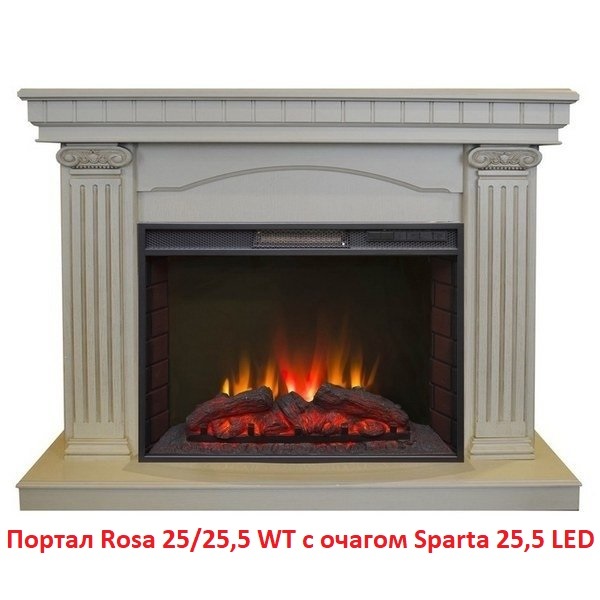 Деревянный портал для камина Real-Flame Rosa 25/25,5 WT, цвет дуб белый Real-Flame Rosa 25/25,5 WT - фото 3