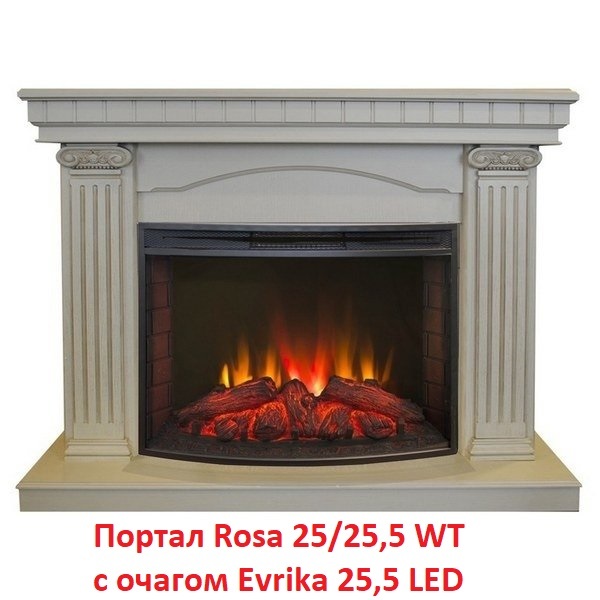 Деревянный портал для камина Real-Flame Rosa 25/25,5 WT, цвет дуб белый Real-Flame Rosa 25/25,5 WT - фото 4