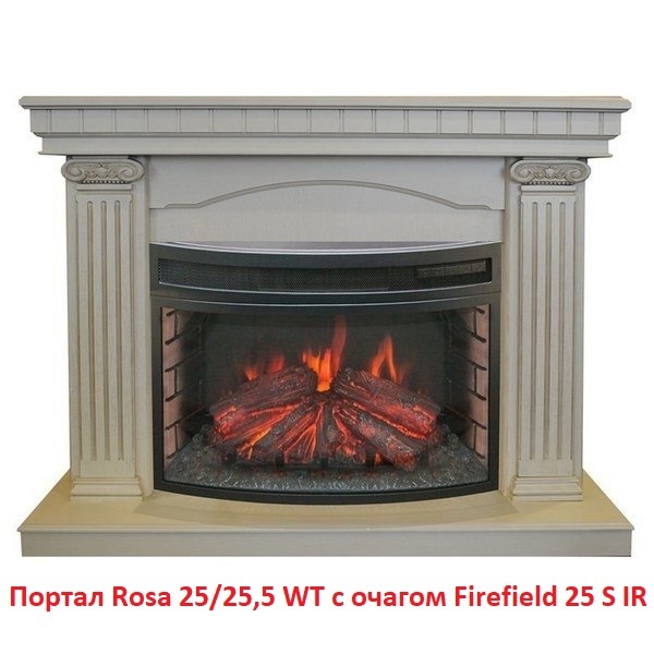 Деревянный портал для камина Real-Flame Rosa 25/25,5 WT, цвет дуб белый Real-Flame Rosa 25/25,5 WT - фото 2