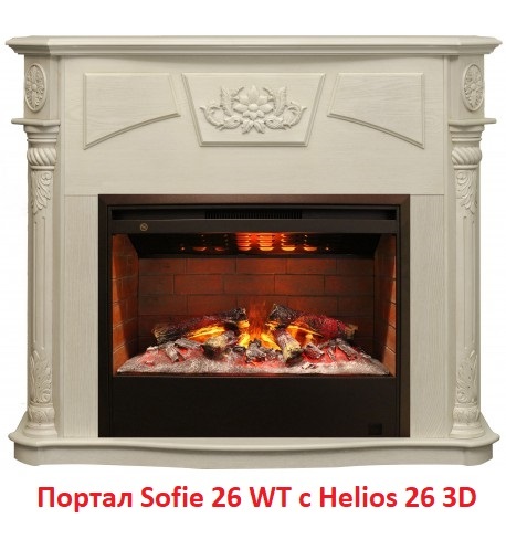 Деревянный портал для камина Real-Flame Sofia 26 WT, цвет белый - фото 4