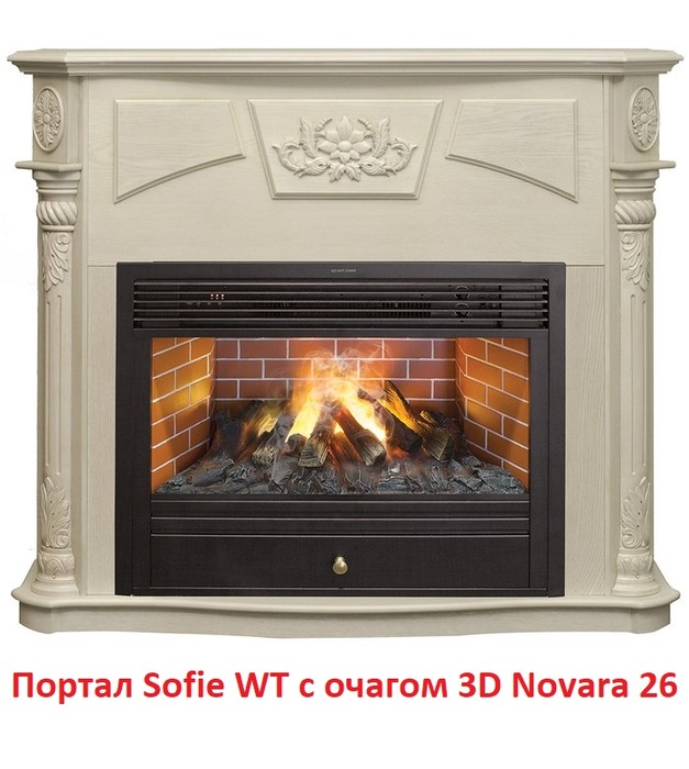 Деревянный портал для камина Real-Flame Sofia 26 WT, цвет белый - фото 5