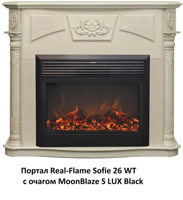 Деревянный портал для камина Real-Flame Sofia 26 WT, цвет белый - фото 6