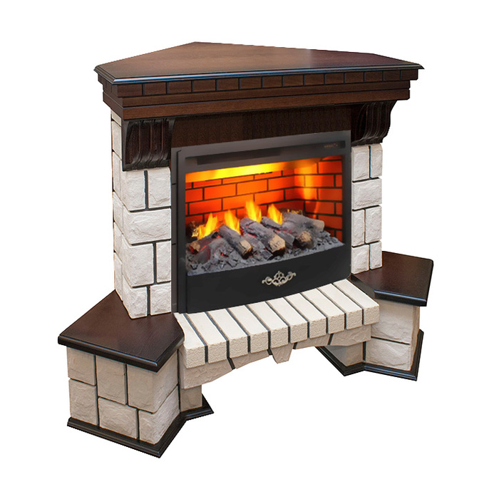 Электрокамин с широким очагом 3D Real-Flame Stone Corner 25/25,5 AO с очагом 3D Firestar 25,5 электрокамин с широким очагом 3d real flame stone brick 25 25 5 ao с очагом 3d firestar 25 5