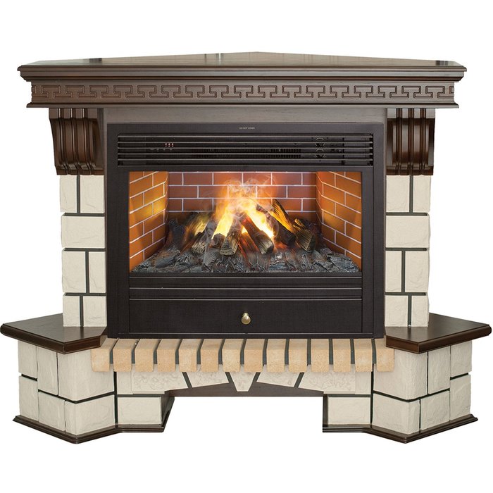 Камин с эффектом живого пламени Real-Flame прямая кухня шале 01 real oak