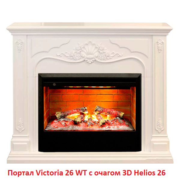 Деревянный портал для камина Real-Flame VICTORIA 26, цвет белый - фото 4