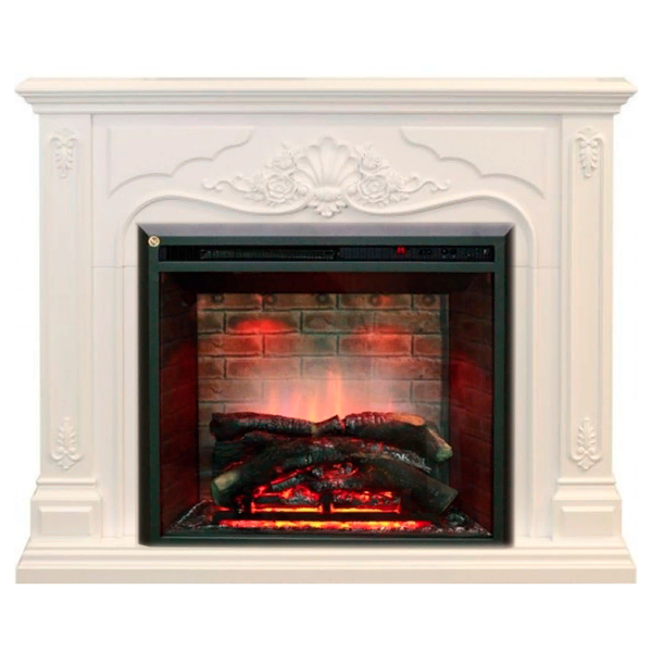 

Электрический камин для спальни Real-Flame, Белый дуб, Real-Flame Victoria 26 WT с очагом 3D Leeds 26