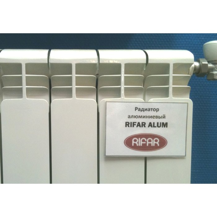 Алюминиевый радиатор Rifar Alum 350 6 секц, цвет белый - фото 2