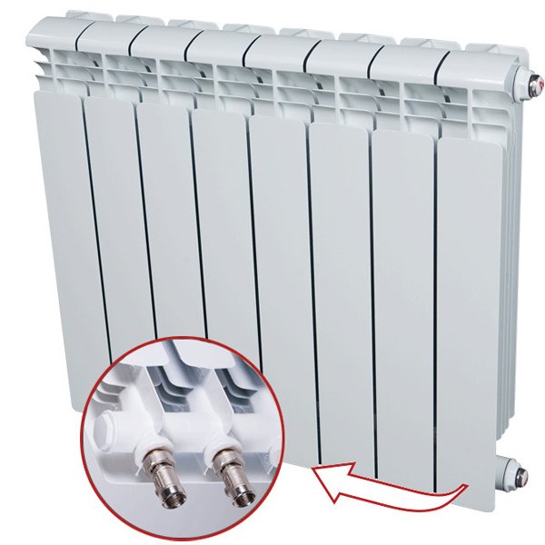 Алюминиевый радиатор Rifar Alum Ventil 500 4 секц, цвет белый - фото 2