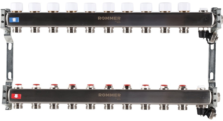 Для отопления Rommer 1/3/4x10 с запорными клапанами (RMS-3201-000010) для отопления rommer 1 3 4x7 с запорными клапанами rms 3201 000007