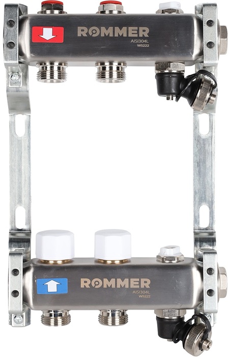 Для отопления Rommer 1/3/4x2 с запорными клапанами (RMS-3201-000002) для отопления rommer 1 3 4x7 с запорными клапанами rms 3201 000007