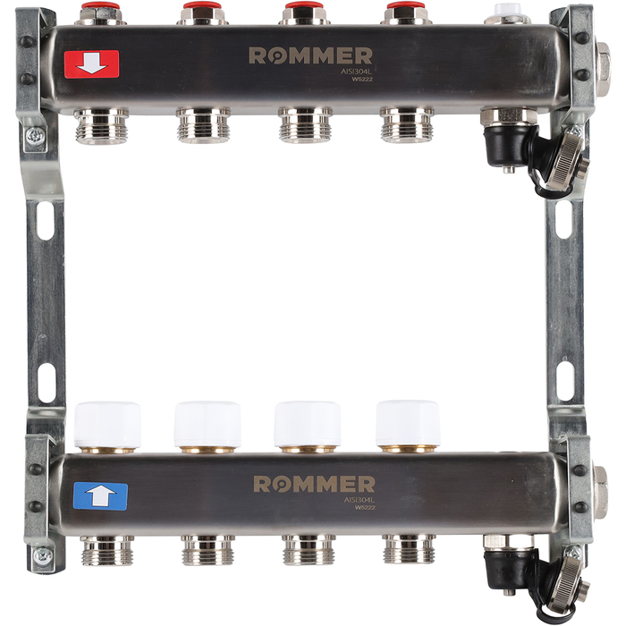 Для отопления Rommer 1/3/4x4 с запорными клапанами (RMS-3201-000004) для отопления rommer 1 3 4x11 с запорными клапанами rms 3201 000011