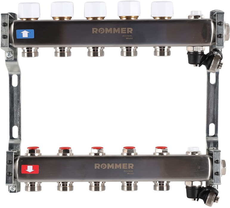 Для отопления Rommer 1/3/4x5 с запорными клапанами (RMS-3201-000005) для отопления rommer 1 3 4x11 с запорными клапанами rms 3201 000011