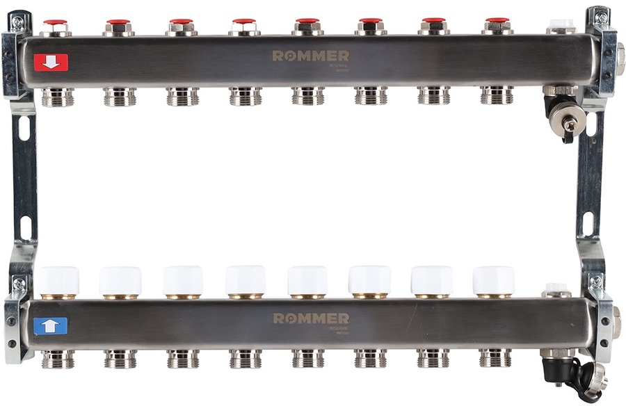 Для отопления Rommer 1/3/4x8 с запорными клапанами (RMS-3201-000008) для отопления rommer 1 3 4x11 с запорными клапанами rms 3201 000011