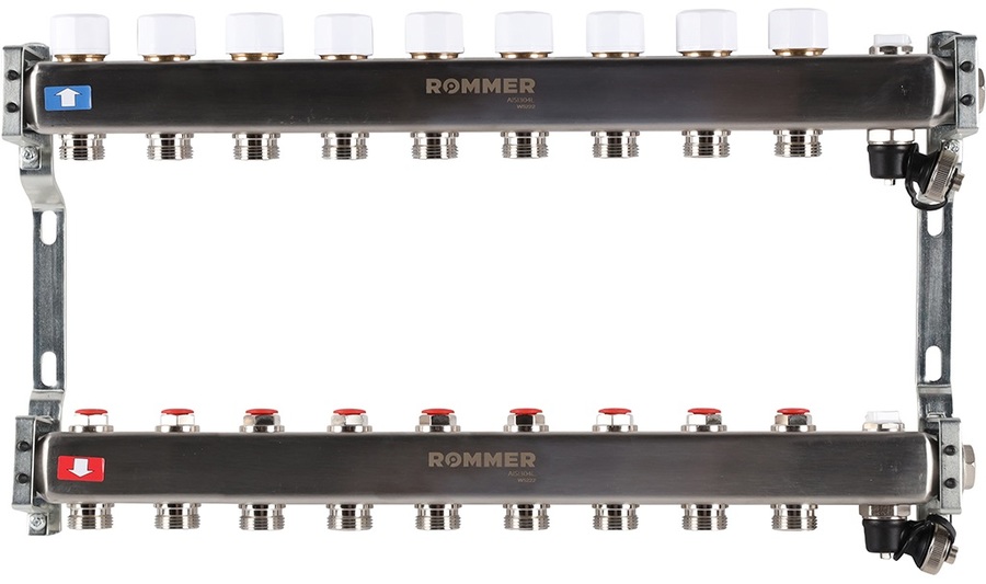Для отопления Rommer 1/3/4x9 с запорными клапанами (RMS-3201-000009) для отопления rommer 1 3 4x11 с запорными клапанами rms 3201 000011