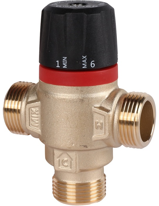 Смесительный клапан Rommer 3/4 НР 35-60°С KV 1,6 (RVM-0122-166020) боковое смешивание комплект подключения rommer rommer 7 в 1 ral9016 3 4 f011 3 4