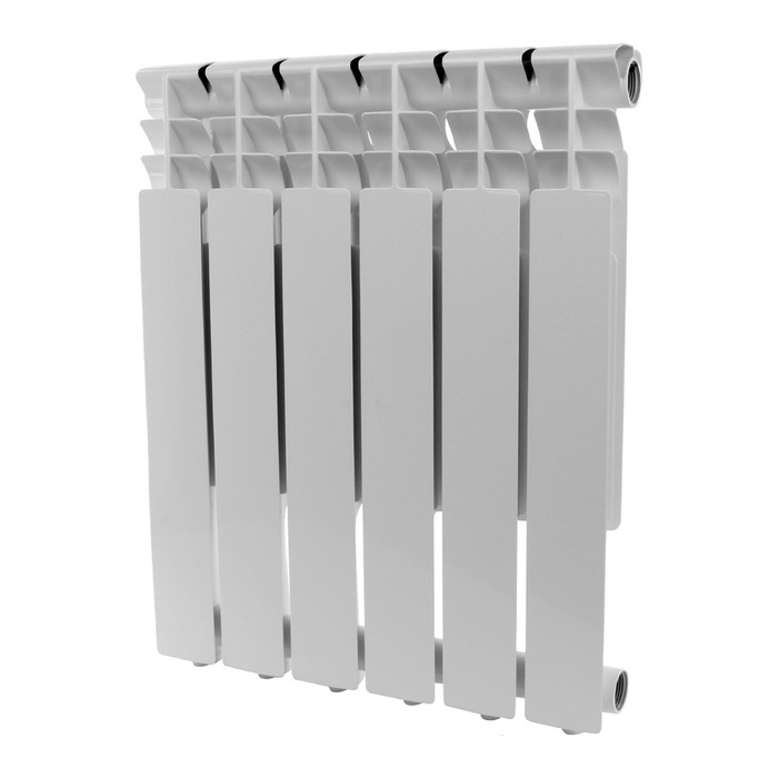 Алюминиевый радиатор Rommer Optima 500 6 секций, цвет белый - фото 1