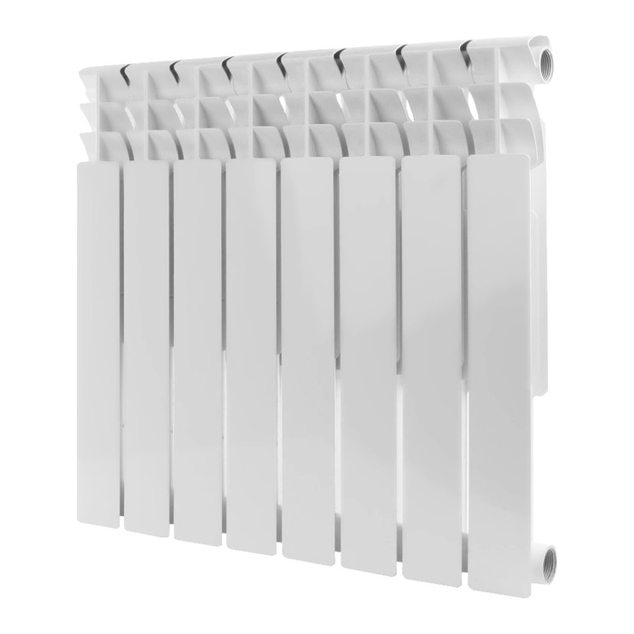 Алюминиевый радиатор Rommer Optima 500 8 секций, цвет белый - фото 1