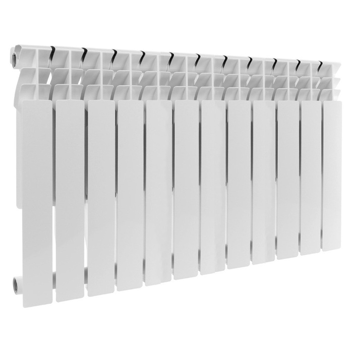 Алюминиевый радиатор Rommer Plus 500 12 секций, цвет белый - фото 1