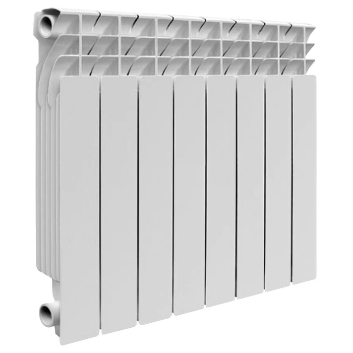 Алюминиевый радиатор Rommer Plus 500 8 секций, цвет белый - фото 1