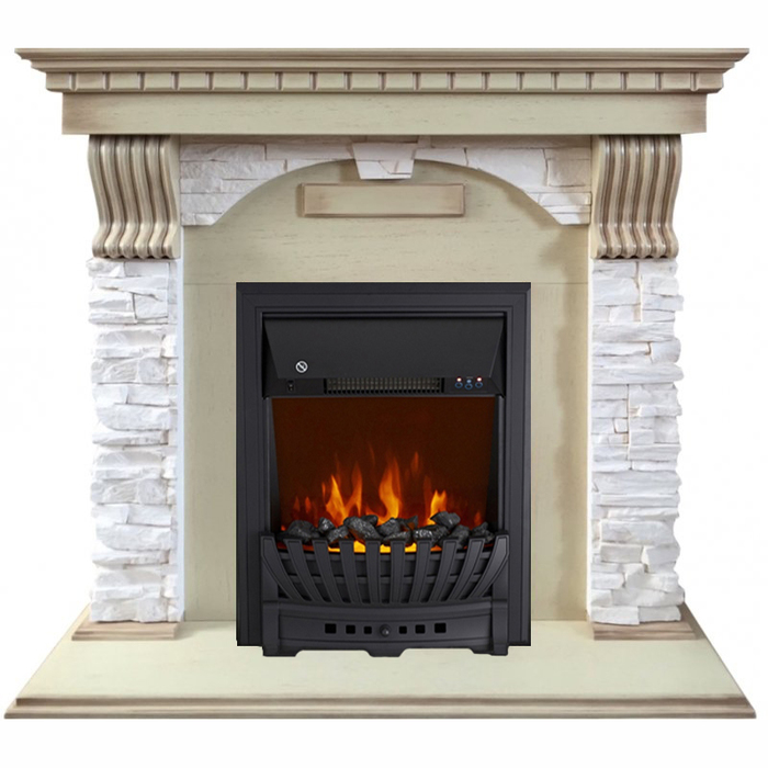

Электрокамин с классическим очагом 2D Royal Flame, Слоновая кость/кремовый, Royal Flame Dublin арочный сланец крем слоновая кость с очагом Aspen Black
