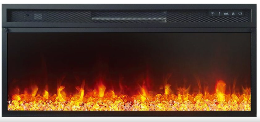 Линейный электрокамин Royal Flame Line Black c очагом Vision 42 LED, цвет черный - фото 3