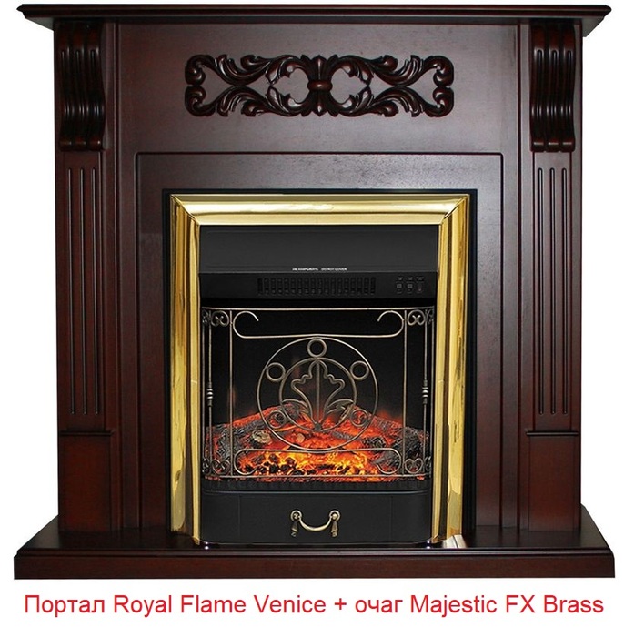 Классический очаг 2D Royal Flame Majestic FX Brass, цвет золотой - фото 10