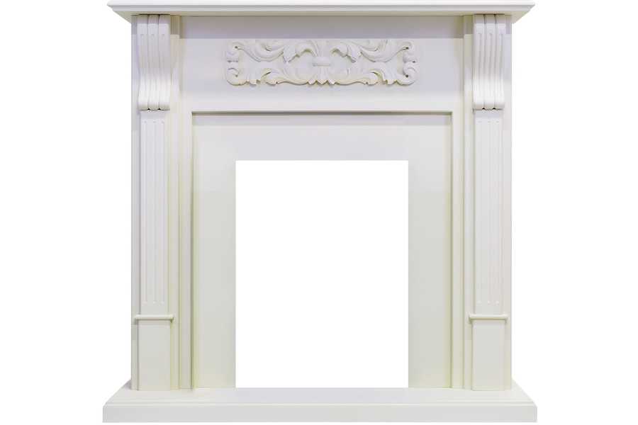 Деревянный портал для камина Royal Flame Venice под классический очаг (Фактурный белый)