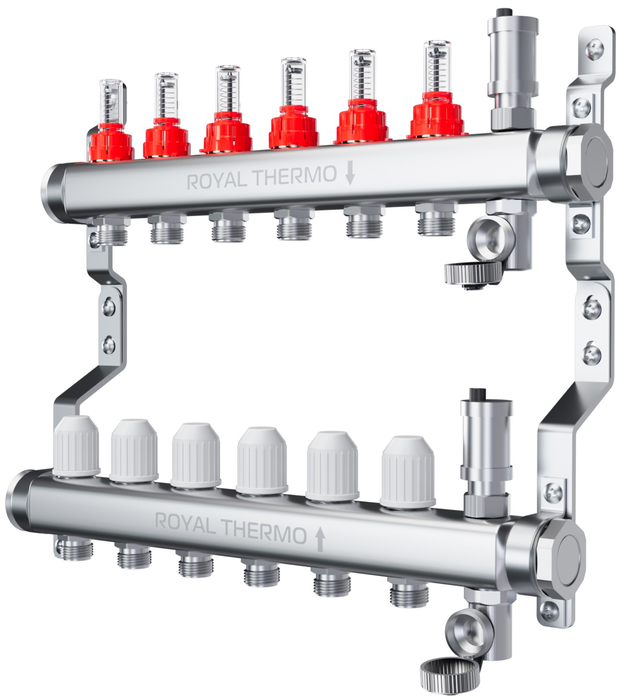 

Для отопления Royal Thermo, Royal Thermo 1" ВР-3/4" НР, 3 выхода с расходомерами, нерж. (RTO 52.203)