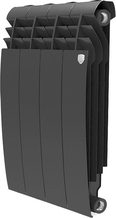 Биметаллический радиатор Royal Thermo BiLiner 500 Noir Sable 4 секц, цвет черный - фото 1
