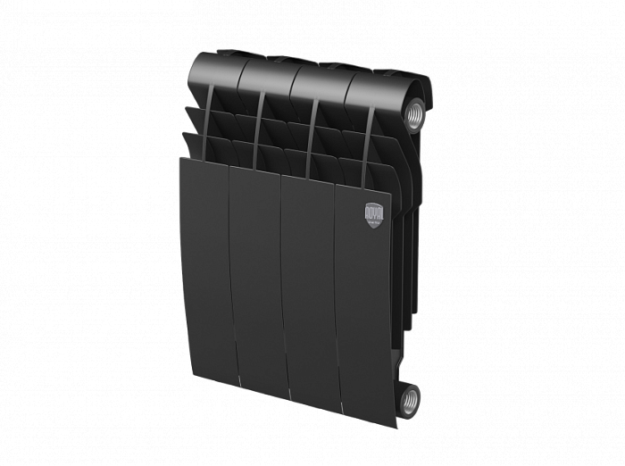 Биметаллический радиатор Royal Thermo Biliner 350 VD 4 секц. Noir Sable, цвет черный - фото 1