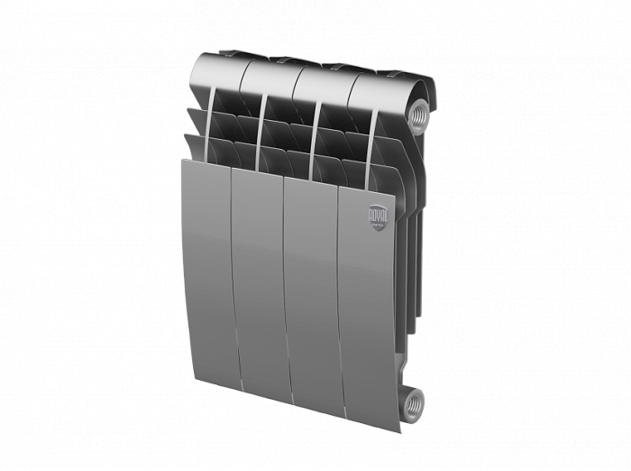 Биметаллический радиатор Royal Thermo Biliner 350 VD 4 секц. Silver Satin, цвет черный - фото 1
