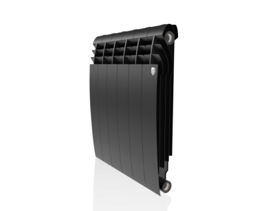 Алюминиевый радиатор Royal Thermo Biliner Alum 500 Noir Sable 6 секц, цвет черный - фото 2