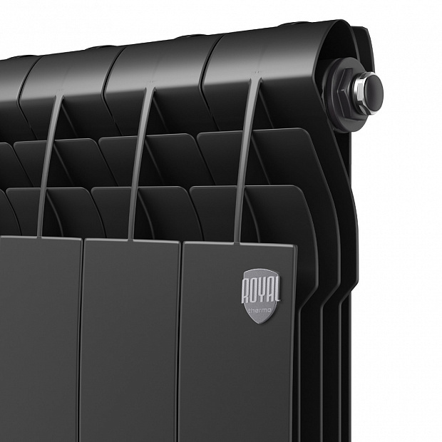 Алюминиевый радиатор Royal Thermo Biliner Alum 500 Noir Sable 8 секц, цвет черный - фото 3