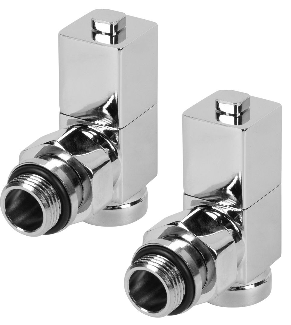 

Набор вентелей Royal Thermo, Royal Thermo CUBE, УГЛОВОЙ, (2 шт) хром