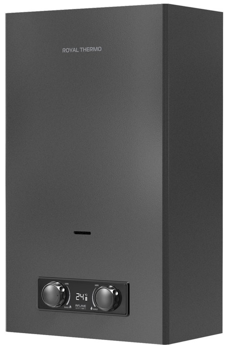Газовый проточный водонагреватель Royal Thermo GWH 10 Inflame Grafit, размер 550x330x190