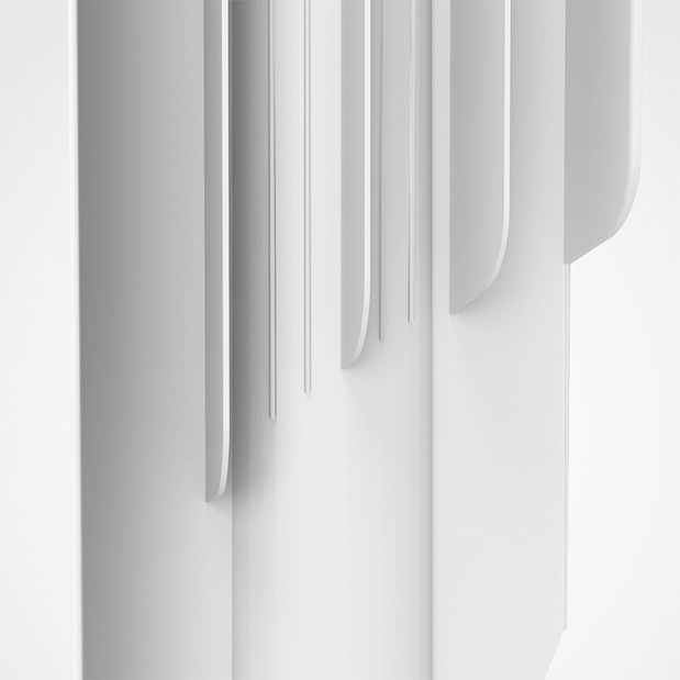 Алюминиевый радиатор Royal Thermo Indigo 500 10 секц, цвет белый - фото 3