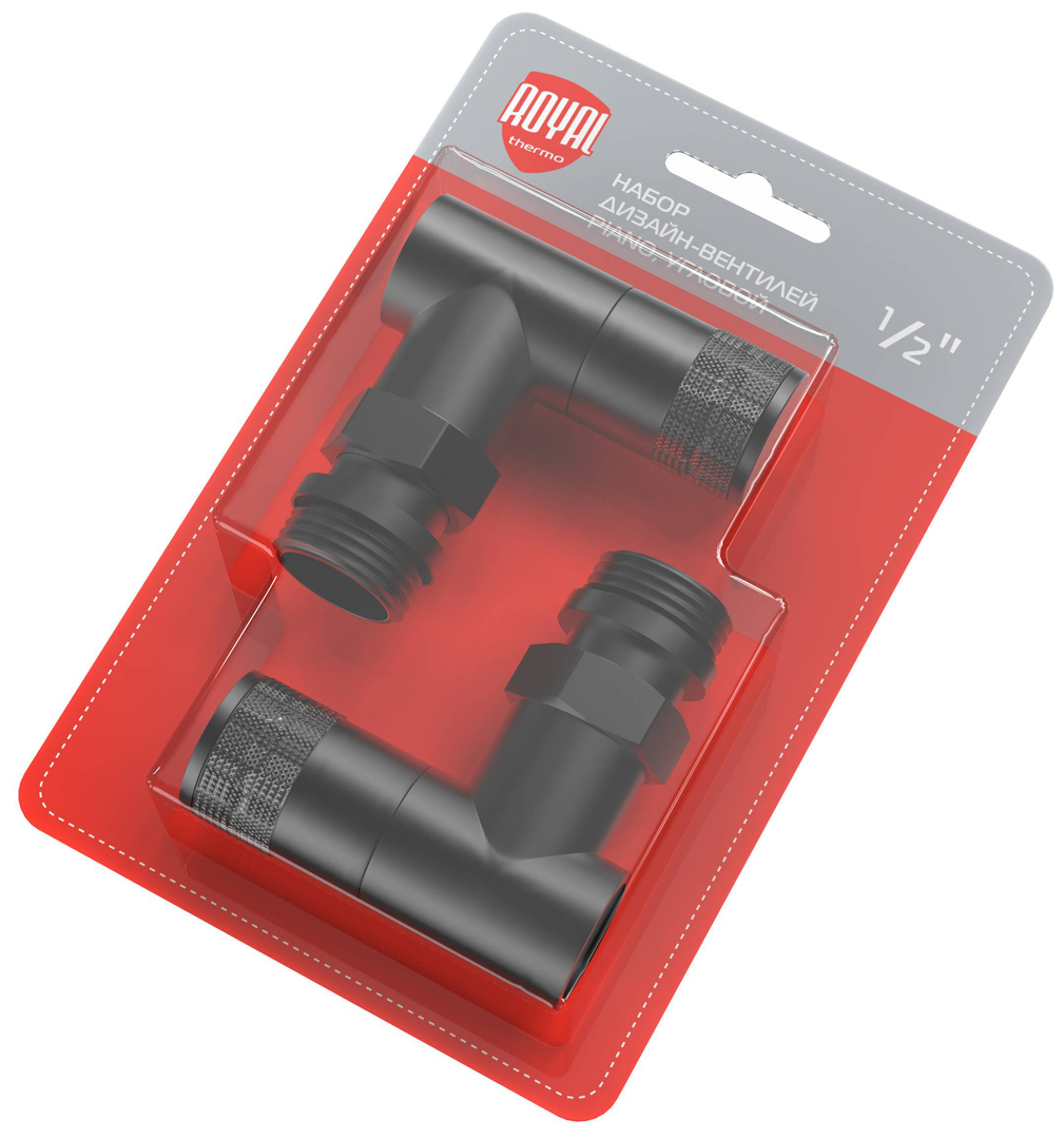 

Набор вентелей Royal Thermo, Royal Thermo PIANO, УГЛОВОЙ, (2 шт) черный
