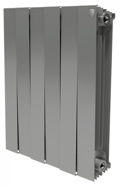 Биметаллический радиатор Royal Thermo Piano Forte 500 Silver Satin 4 секц, цвет серебро - фото 1