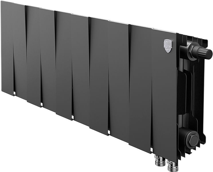 Биметаллический радиатор Royal Thermo Pianoforte 200 VD 10 секц. Noir Sable, цвет черный