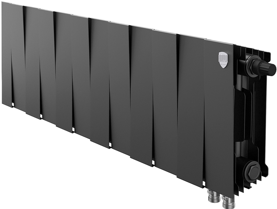 Биметаллический радиатор Royal Thermo Pianoforte 200 VD 12 секц. Noir Sable, цвет черный
