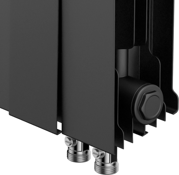 Биметаллический радиатор Royal Thermo Pianoforte 300 VD 10 секц. Noir Sable, цвет черный - фото 4