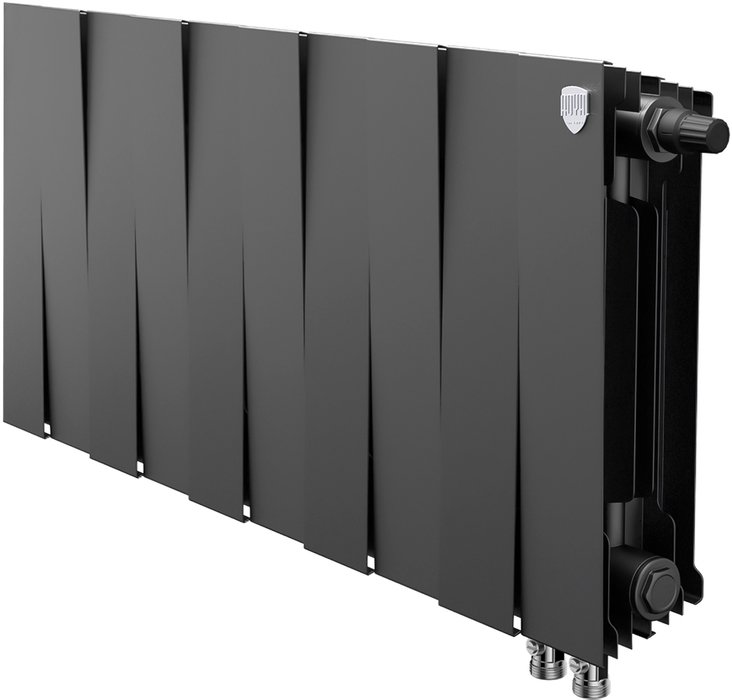 Биметаллический радиатор Royal Thermo Pianoforte 300 VD 10 секц. Noir Sable, цвет черный - фото 1